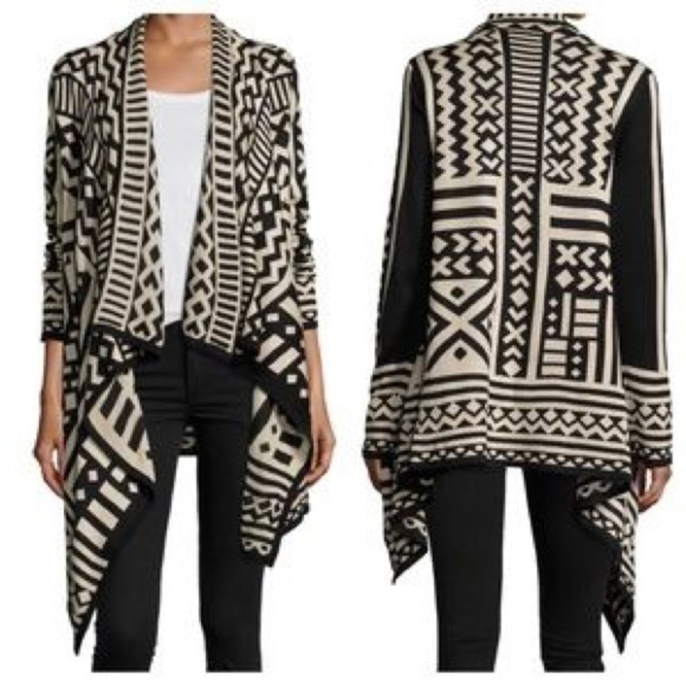 Urban Outfitters Aztec Print Draped Front Cardigan